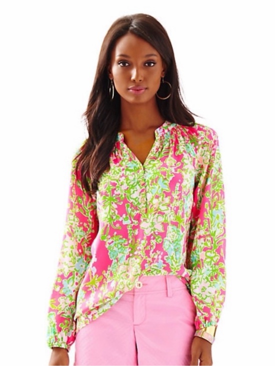 Lilly Pulitzer Tops - Lilly Pulitzer Southern Charm 100% Silk Elsa Top Size Small RARE
